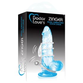 Doctor Love's Zinger Dual Vibrating Cock Cage-Clear