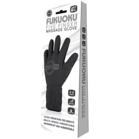 Fukuoku Five Finger Massage Glove-Black Left Hand