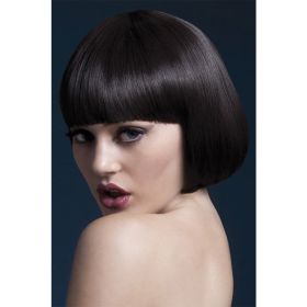 Fever Smiffys Mia Wig Short Bob With Fringe-Brown 10"