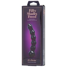 Fifty Shades Freed It's Divine Glass Beaded Dildo-Black