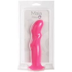 Maia Riley Silicone Swirl Dong-Neon Pink 8"
