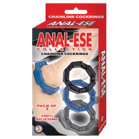 Anal-Ese Collection Chainlink Cockrings-Assorted Colors