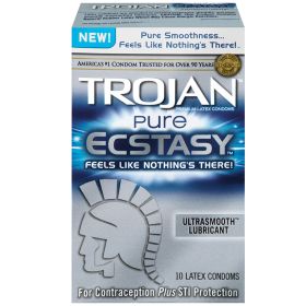 Trojan Pure Ecstasy Lubricated Condoms - 10 Pack