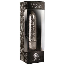 Rocks-Off Frosted Fleurs 10 Speed Bullet-Snowflake Silver