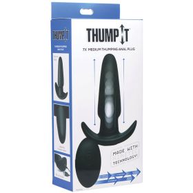 Thump-It Silicone Remote Control Butt Plug-Medium Black