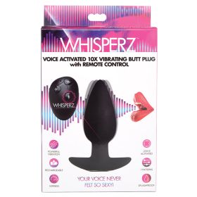 Whisperz Voice Activated 10X Vibrating Butt Plug with Remote Control